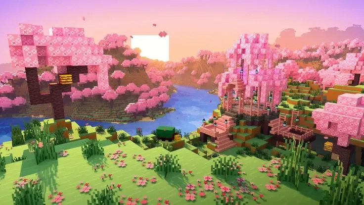 Minecraft cherry blossoms