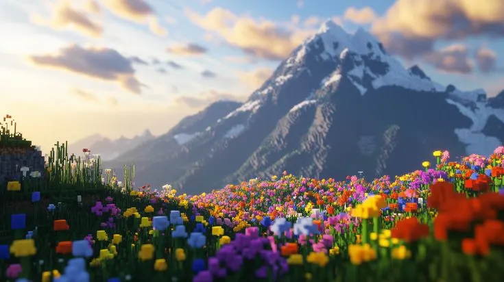 Minecraft flower field